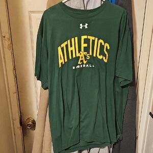 Under Armour Green and Yellow Athletics T-Shirt